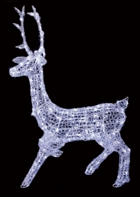 LIT SOFT ACRYLIC STAG WITH 300 TWINKLING LIGHTS 1.4M