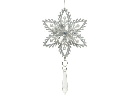 SNOWFLAKE TREE DECORATION SILVER 16CM