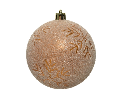 SHATTERPROOF BAUBLE WITH SNOWFLAKE DESIGN AMBER 8CM