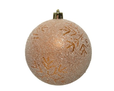 SHATTERPROOF BAUBLE WITH SNOWFLAKE DESIGN AMBER 8CM