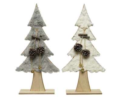 MDF TREE WITH FAUX FUR 2 COLOURS 40CM