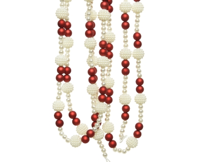 RED AND WHITE BEAD GARLAND