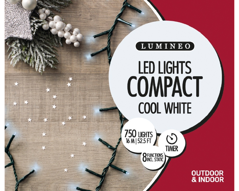 LED COMPACT TWINKLE LIGHTS COOL WHITE 750 LIGHTS OUTDOOR OR INDOOR