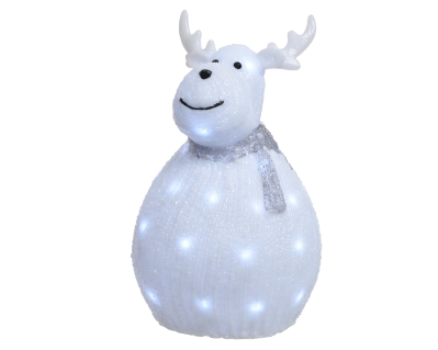 LED ACRYLIC DEER WITH SCARF COOL WHITE OUTDOOR OR INDOOR 37CM