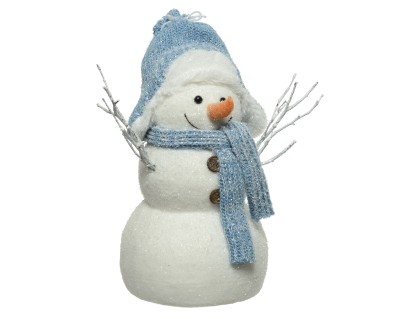 SNOWMAN WITH FELT HAT 28CM