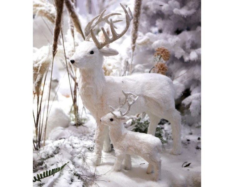 DEER WHITE SLIVER WITH GLITTER FINISH 29.5CM