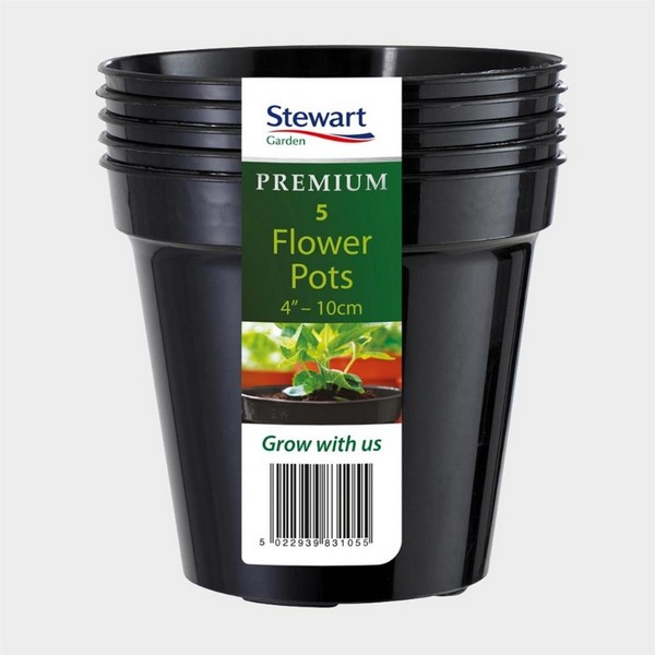 STEWART 10CM (4in) FLOWER POT X 5 (MULTI PACK)