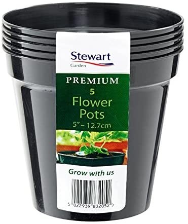 STEWART 12.7cm (5in) FLOWER POT X 5 MULTI PACK