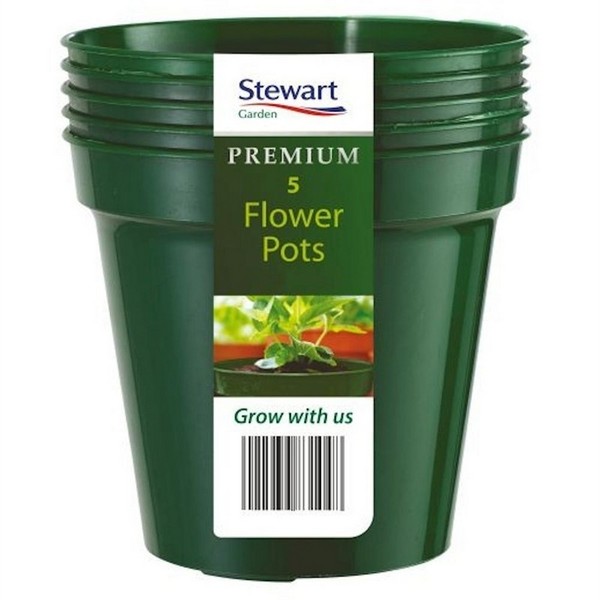 STEWART 12.7cm (5in) FLOWER POT X 5 MULTI PACK