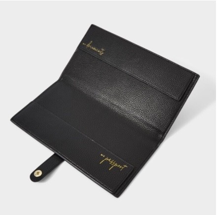 KATIE LOXTON TRAVEL WALLET FOLLOW YOUR DREAMS BLACK