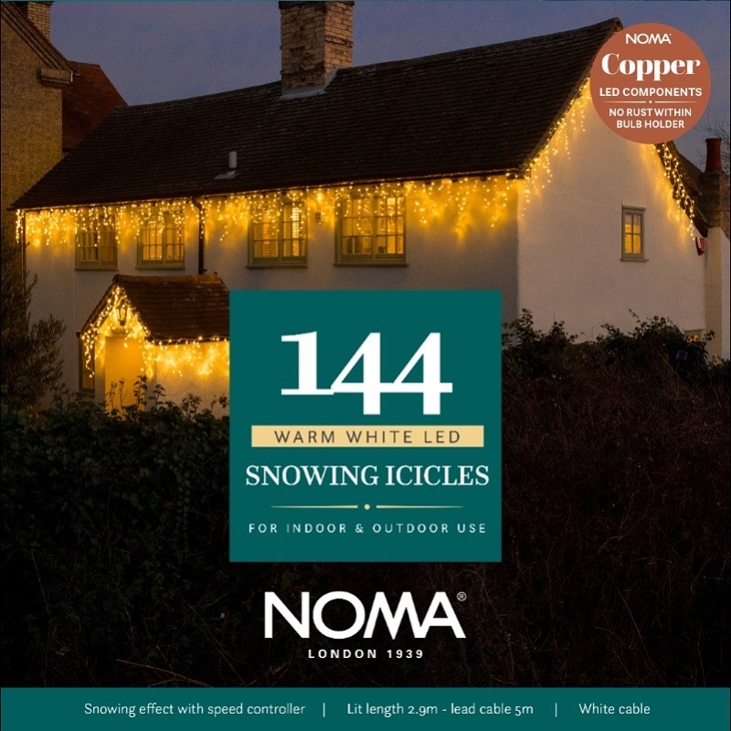 Outdoor NOMA NOMA 144 Warm White LED Snowing Icicles 