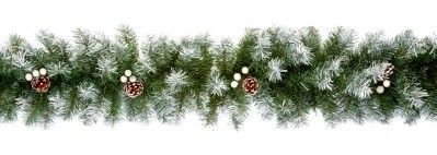 ARTIFCIAL SNOW TIPPED GARLAND 2.7M