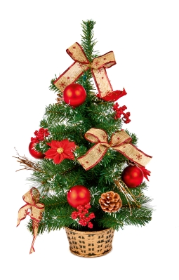ARTIFICIAL RED DRESSED TREE 60CM