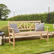 CAMBRIDGE LIGHT TEAK 3 SEATER BENCH