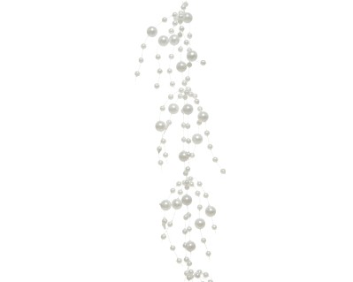 DECORATIVE WHITE PEARL GARLAND 130CM