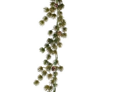 GREEN PINE GARLAND WITH GOLD GLITTER 180CM