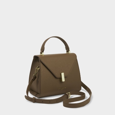 KATIE LOXTON CASEY TOP HANDLE BAG SUSTAINABLE STYLE BROWN