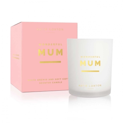 KATIE LOXTON SENTIMENT CANDLE WONDERFUL MUM WHITE ORCHID AND SOFT COTTON