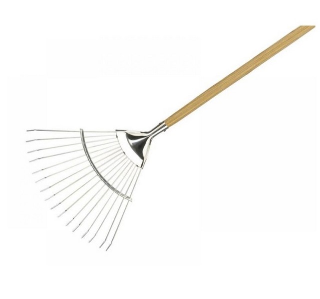 KENT & STOWE STAINLESS STEEL LONG HANDLED LAWN RAKE