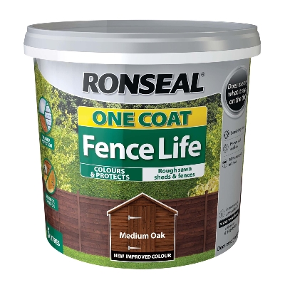 RONSEAL ONE COAT FENCE LIFE  VARIOUS COLOURS 5L