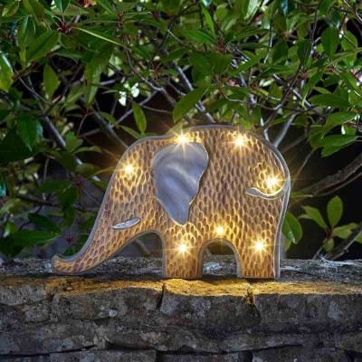 SMART SOLAR WOODSTONE INLIT ELEPHANT