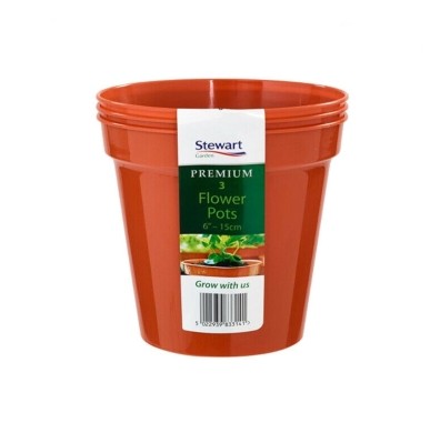 STEWART 15cm (6in) FLOWER POT X 3 MULTI PACK