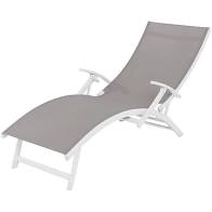 SupaGarden 4 Position Textilene Sun Lounger With Armrests