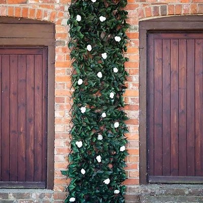 WHITE BLOOM LEAF TRELLIS 180 X 90 CM