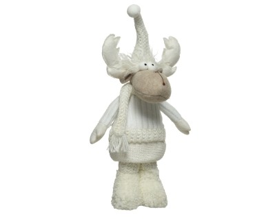 WHITE STANDING DEER 50CM