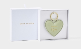 KATIE LOXTON BEAUTIFULLY BOXED HEART KEYRING WONDERFUL MUM SAGE GREEN