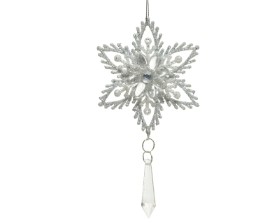 SNOWFLAKE TREE DECORATION SILVER 16CM