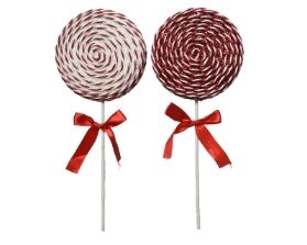 FOAM LOLLY TREE DECORATION RED AND WHITE 2 DESIGNS 36CM