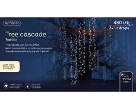 LED CASCADE LIGHTS TWINKLE EFFECT WARM WHITE 2M