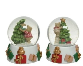 SNOWGLOBE WITH BEAR 2 DESIGNS 13.5CM