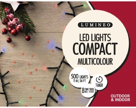 LED COMPACT TWINKLE LIGHTS MULTI COLOUR 500 LIGHTS OUTDOOR OR INDOOR