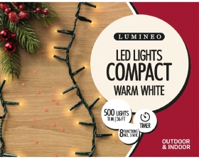 LED COMPACT TWINKLE LIGHTS WARM WHITE 500 LIGHTS OUTDOOR OR INDOOR