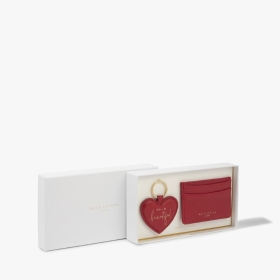 KATIE LOXTON HEART KEYCHAIN AND CARD HOLDER SET RED