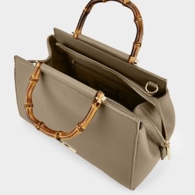 KATIE LOXTON THEA BAMBOO BAG TAUPE