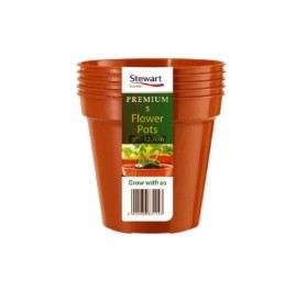 STEWART 12.7cm (5in) FLOWER POT X 5 MULTI PACK