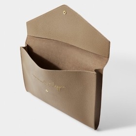 KATIE LOXTON LAPTOP CASE BE BRILLIANT MAKE IT HAPPEN TAUPE