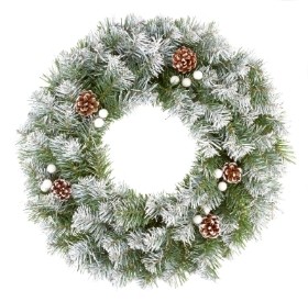 ARTIFICIAL SNOW TIPPED WREATH 50CM