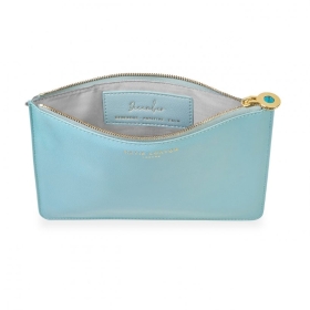 KATIE LOXTON BIRTHSTONE PERFECT POUCH DECEMBER TURQUOISE DUCK EGG BLUE
