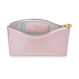 KATIE LOXTON BIRTHSTONE PERFECT POUCH OCTOBER TOURMALINE DUSTY PINK