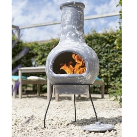 GREY ESSENTIALS LARGE CLAY CHIMINEA