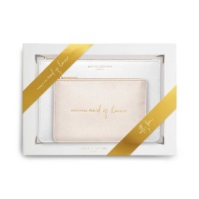 KATIE LOXTON BRIDAL PERFECT POUCH GIFT SET BEAUTIFUL MAID OF HONOUR METALLIC WHITE