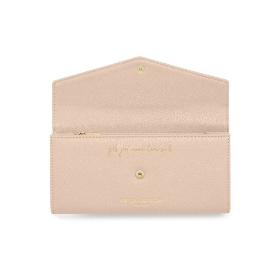 KATIE LOXTON ESME ENVELOPE PURSE GIRLS JUST WANNA HAVE FUNDS NUDE PINK