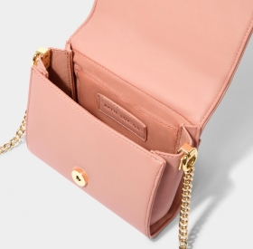 KATIE LOXTON KENDRA QUILTED CROSSBODY BAG CORAL