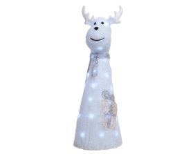 LED ACRYLIC DEER WITH SCARF COOL WHITE OUTDOOR OR INDOOR 51CM