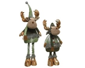 PLUSH GREEN DEER 2 DESIGNS 70CM