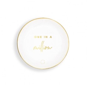 KATIE LOXTON ROUND TRINKET DISH ONE IN A MILLION WHITE